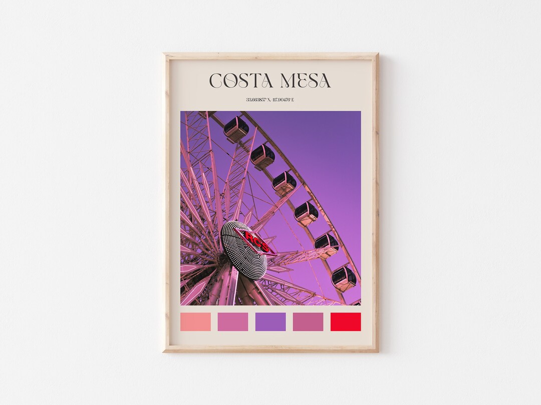Costa Mesa Print, Costa Mesa Wall Art, Costa Mesa Poster, Costa Mesa