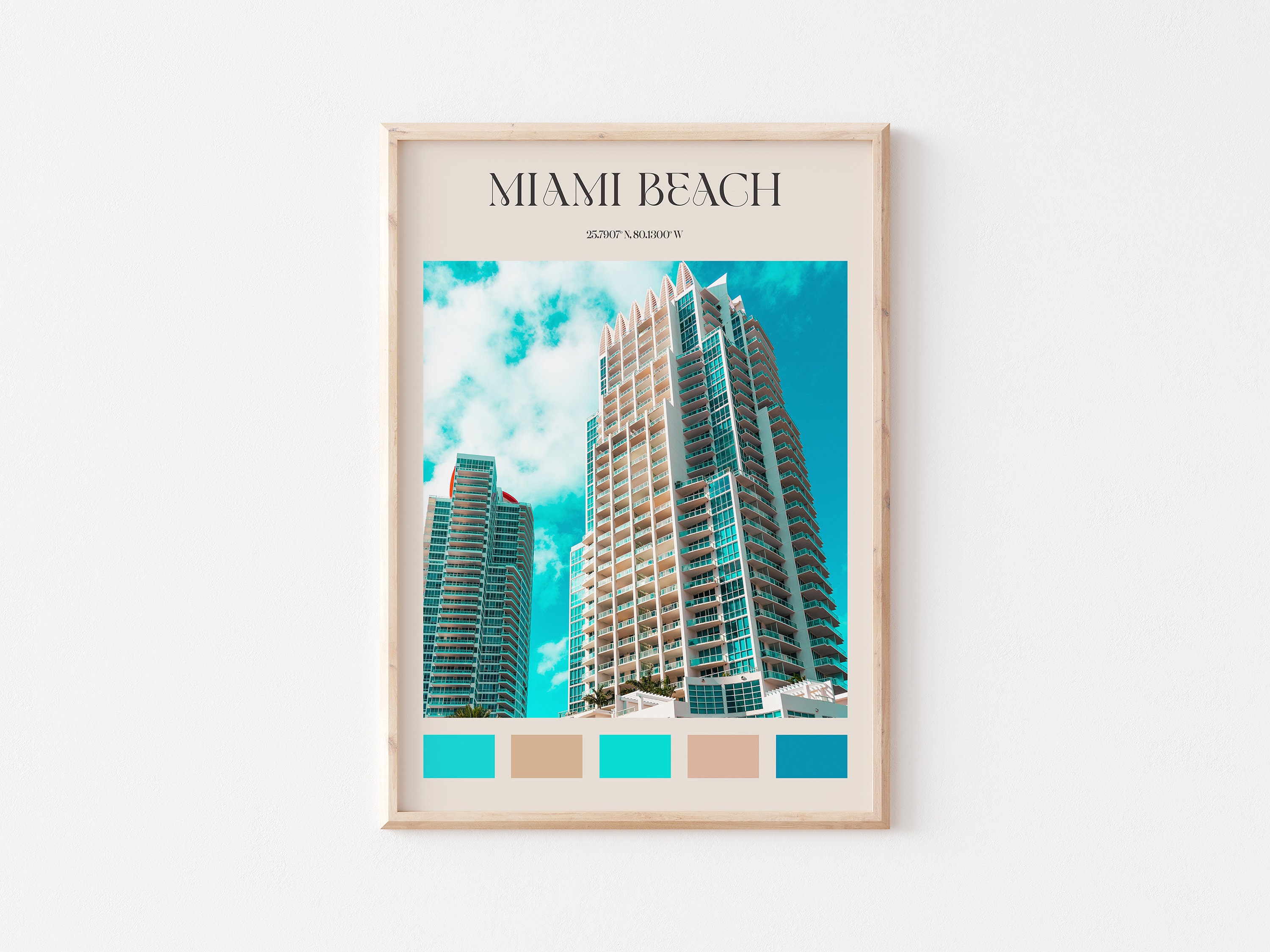 Miami Beach Print Miami Beach Wall Art Miami Beach Poster Etsy