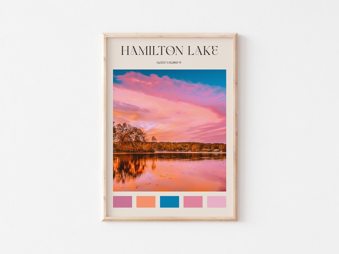 Hamilton Lake Print, Hamilton Lake Wall Art, Hamilton Lake Poster