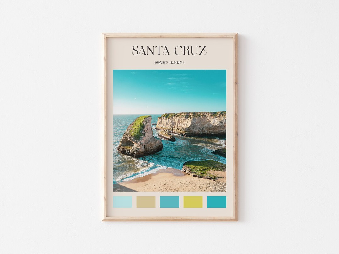 Santa Cruz Print, Santa Cruz Wall Art, Santa Cruz Poster, Santa Cruz
