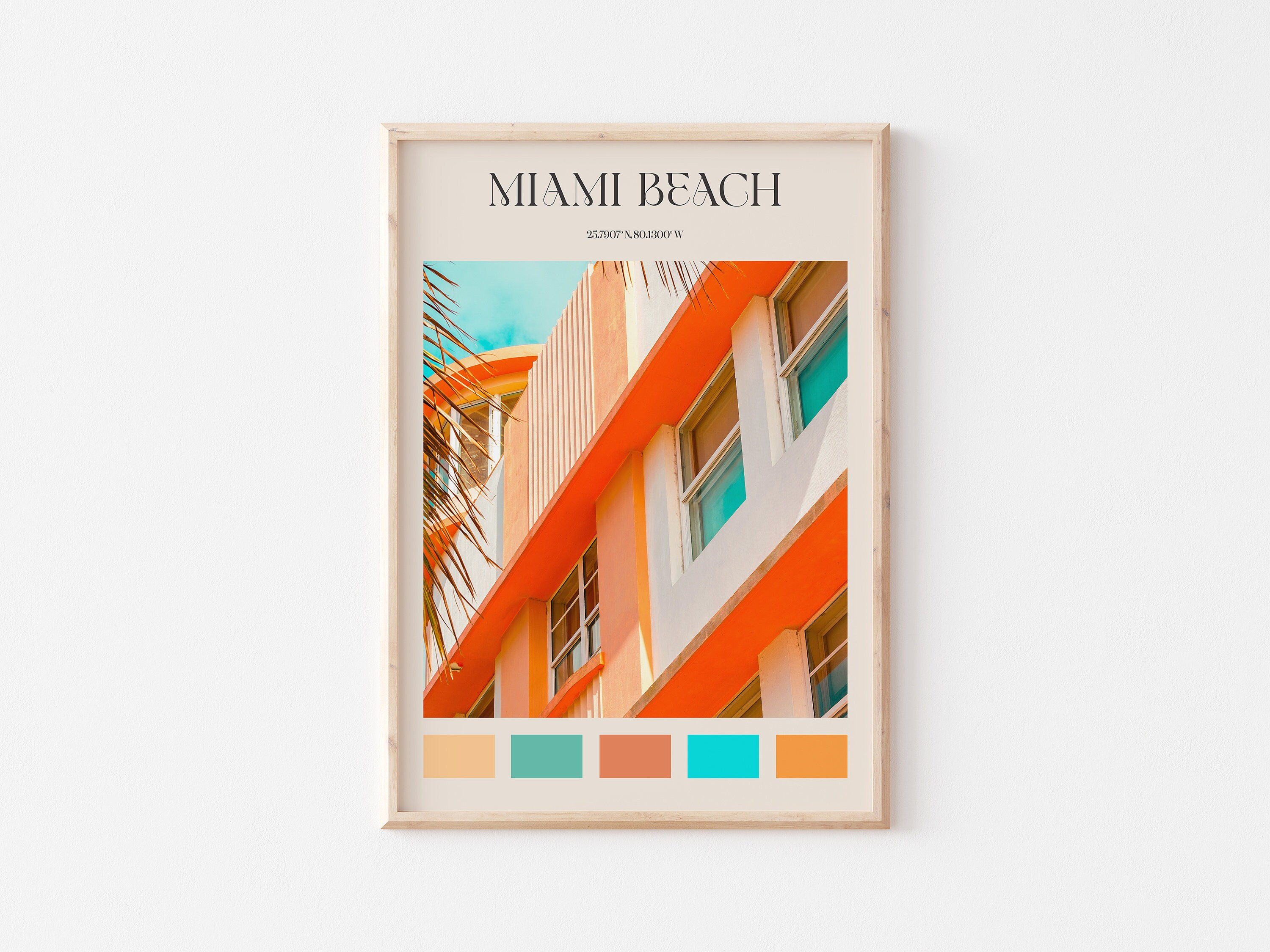 Miami Beach Print Miami Beach Wall Art Miami Beach Poster Etsy