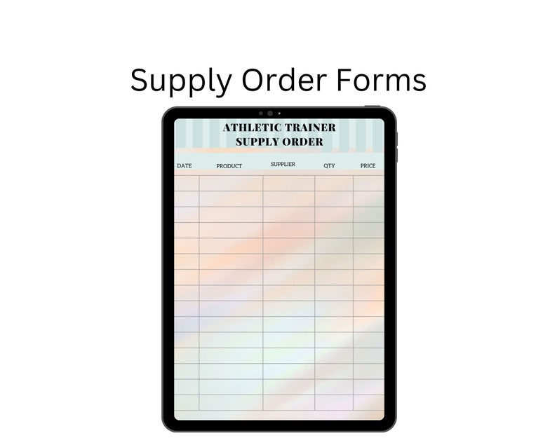 Athletic Training Daily Planner Inventory List Supply Order Etsy