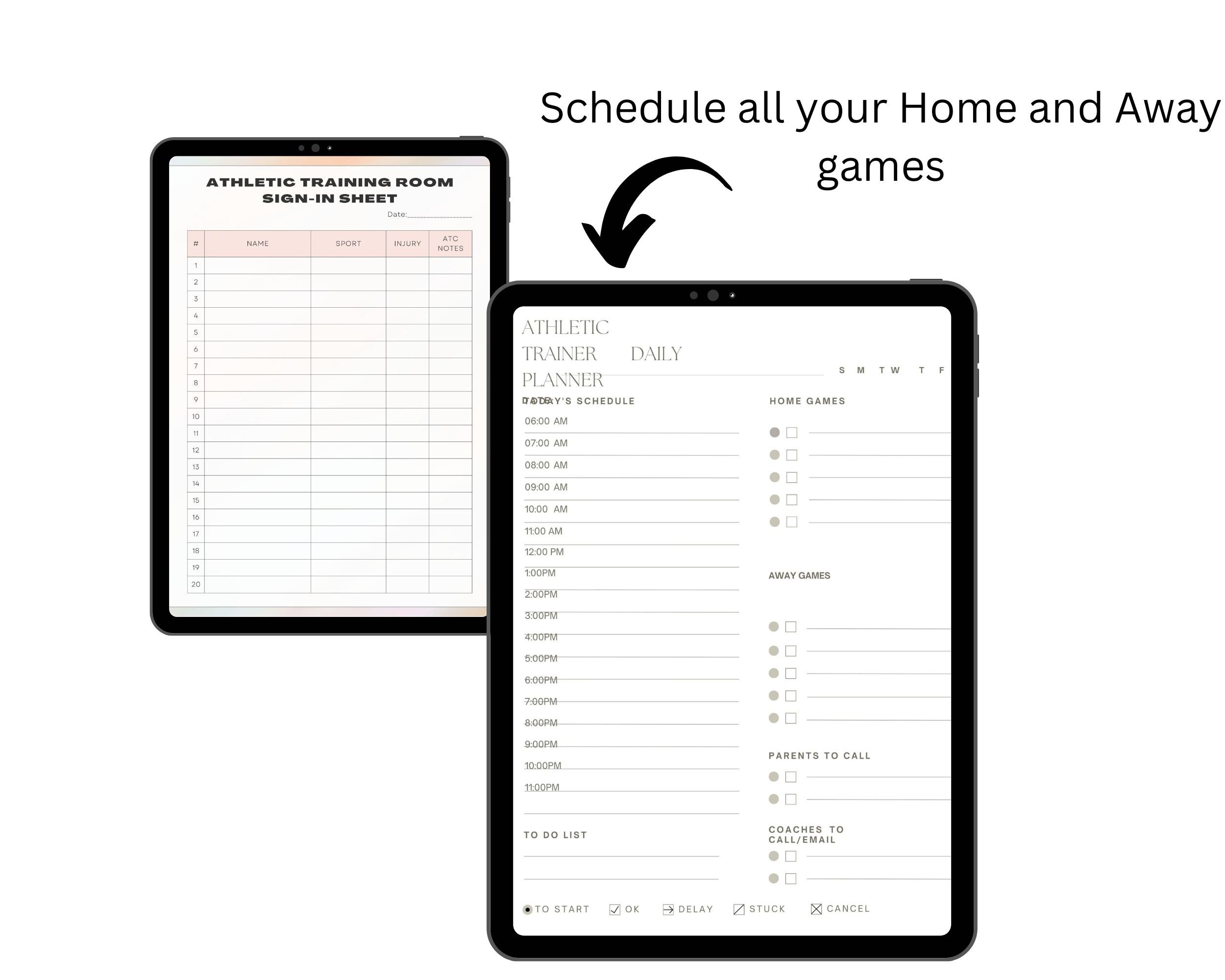 Athletic Training Daily Planner Inventory List Supply Order Etsy