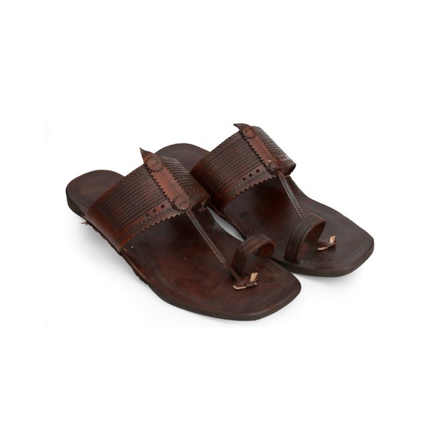 Kolahapuri Chappal Men's Footwear Pure Leather Kolhapuri Chappal Indian Sandals Slipper Flats Ethnic Traditional Slides & Sandals Handmade