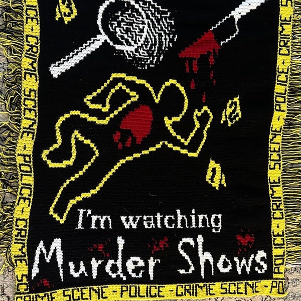 I'm Watching Murder Shows mosaic crochet blanket pattern