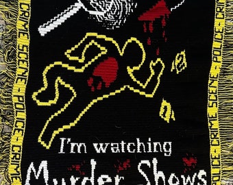 I'm Watching Murder Shows mosaic crochet blanket pattern