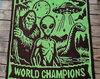 Hide and Seek World Champions Overlay Mosaic crochet blanket PATTERN ONLY