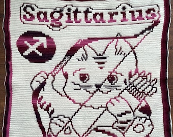 Zodiac Babies - Sagittarius Overly Mosaic crochet blanket PATTERN ONLY