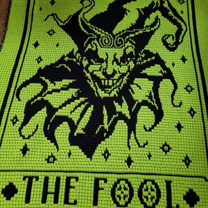 The Fool Tarot Overlay Mosaic crochet blanket PATTERN ONLY
