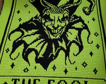 The Fool Tarot Overlay Mosaic crochet blanket PATTERN ONLY