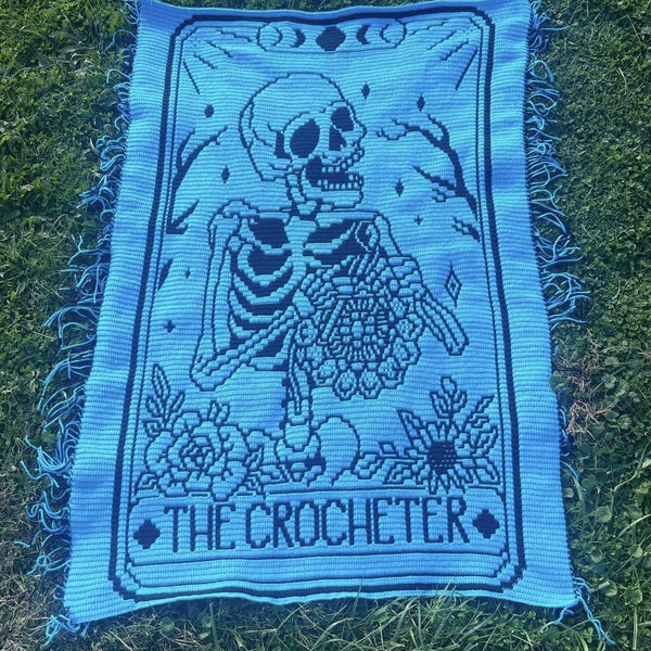 The Crocheter Tarot card Overlay Mosaic Crochet - PATTERN ONLY
