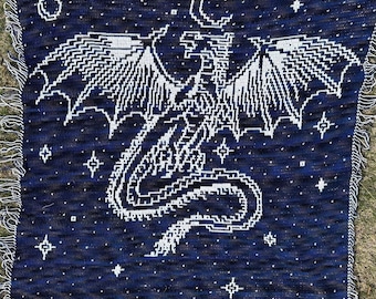 Celestial Dragon Overlay Mosaic crochet blanket PATTERN ONLY