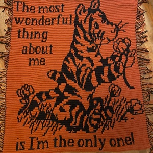 Classic Pooh - Tigger&#39;s the Only One Mosaic Crochet Blanket PATTERN ONLY