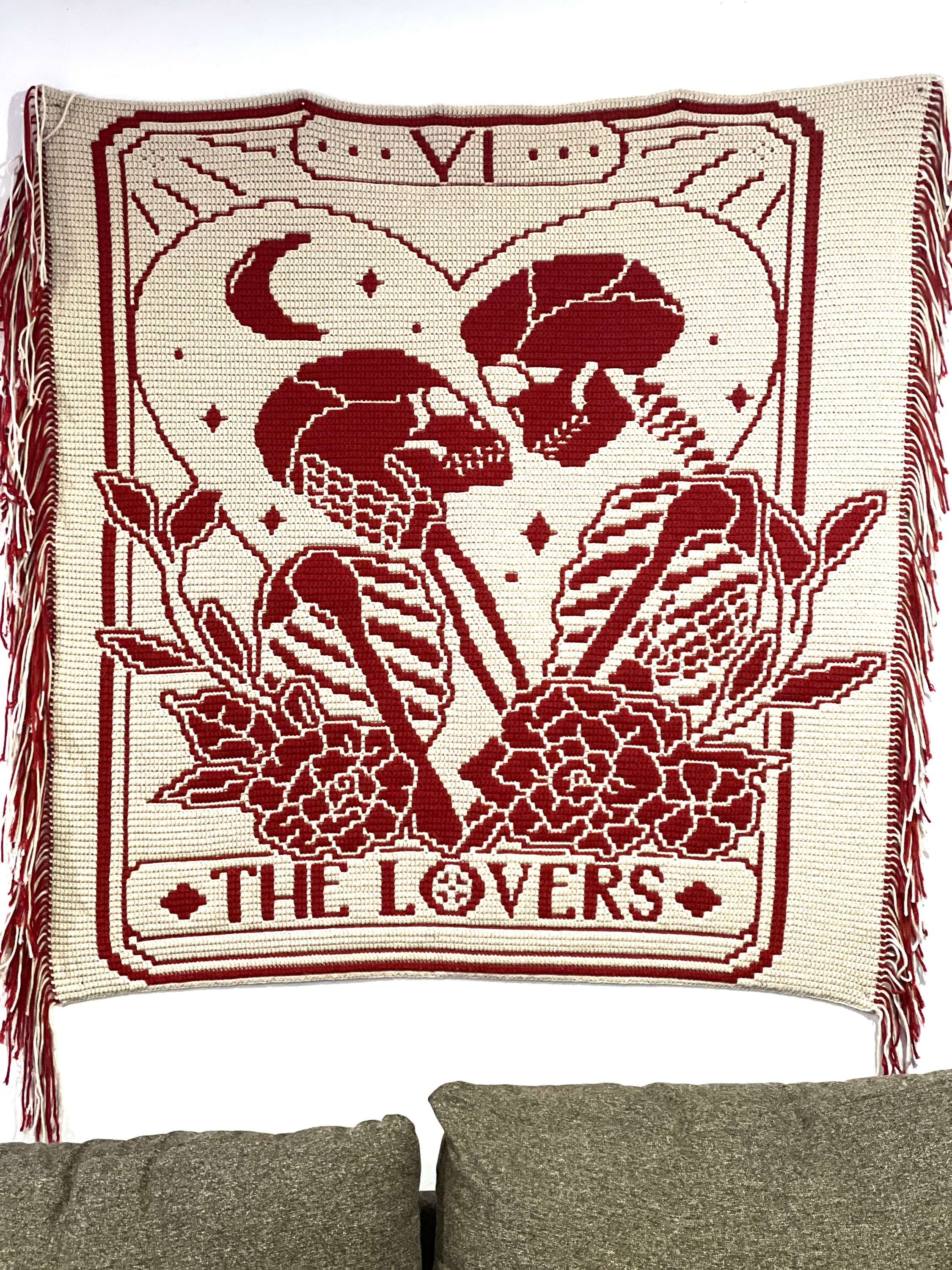 The Lovers Tarot Overlay Mosaic Crochet Blanket PATTERN ONLY