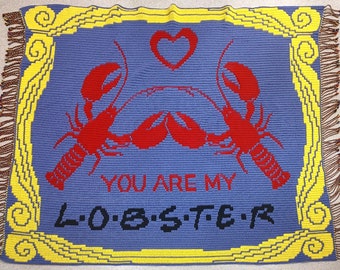 You are My Lobster mosaic crochet blanket pattern
