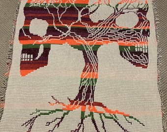 Skull Tree Mosaic Crochet Blanket PATTERN ONLY