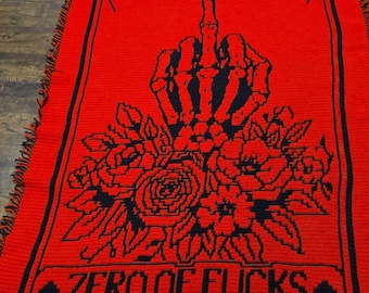 Zero of F*cks Tarot Card Overlay Mosaic Crochet Pattern