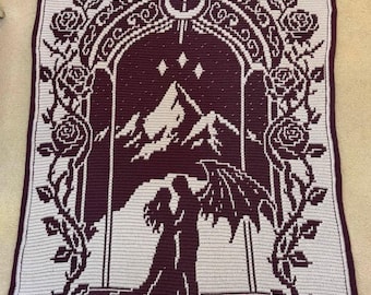 Midnight Embrace Overlay Mosaic crochet blanket PATTERN ONLY