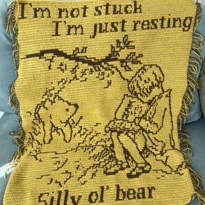 Silly Ol&#39; Bear Classic Pooh Overlay Mosaic Crochet PATTERN ONLY - no copyright issues within the US!