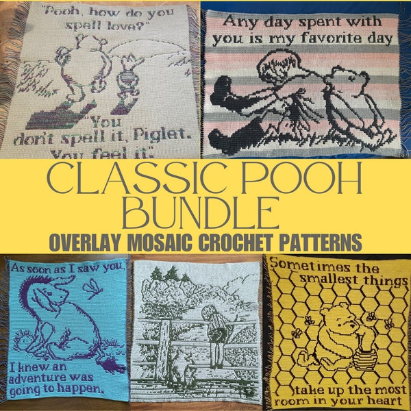 BUNDLE ~ CLASSIC POOH overlay mosaic crochet patterns