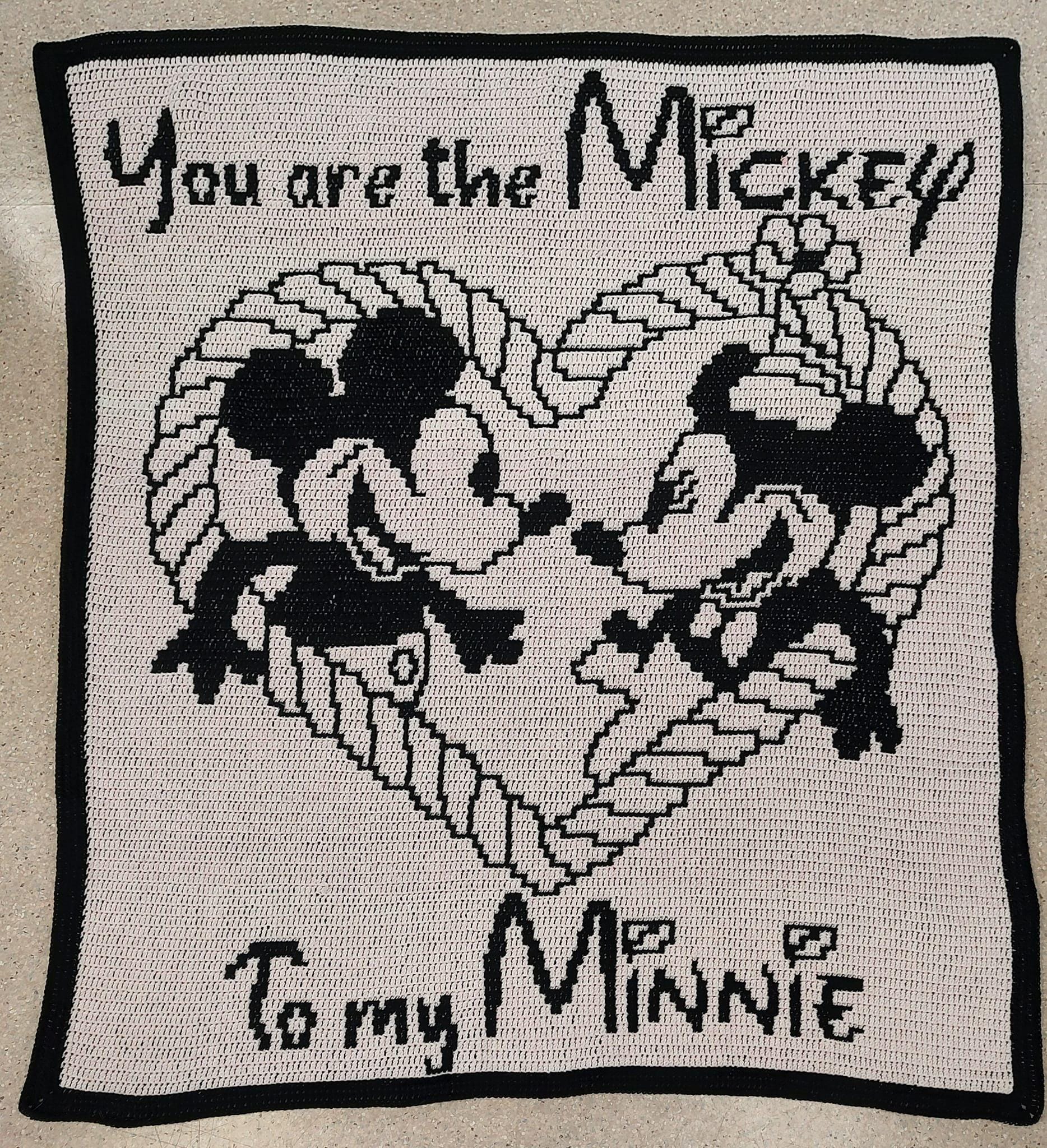 Mickey and Minnie Mouse Crochet Blanket Pattern - Reversible