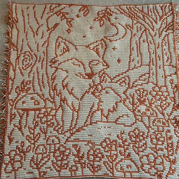 Twilight Tails fox baby nursery Overlay Mosaic crochet blanket PATTERN ONLY