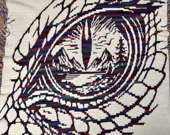 Dragon Sight Overlay Mosaic crochet blanket PATTERN ONLY