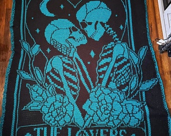 The Lovers Tarot Overlay Mosaic crochet blanket PATTERN ONLY