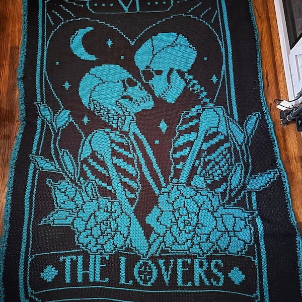 The Lovers Tarot Overlay Mosaic crochet blanket PATTERN ONLY