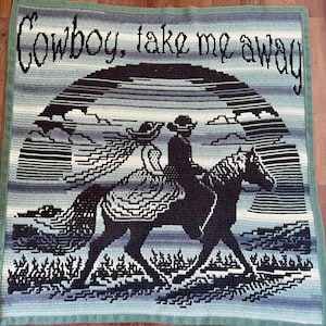 Cowboy Take Me Away Overlay Mosaic crochet blanket PATTERN ONLY