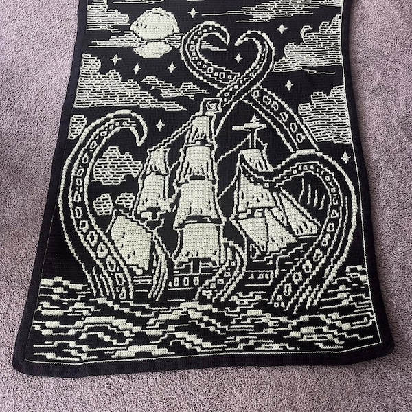 Release the Kraken Overlay Mosaic crochet blanket PATTERN ONLY