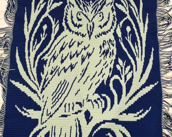 Ever Watchful Owl Overlay Mosaic crochet blanket PATTERN ONLY