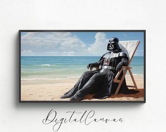Samsung Frame TV Art | Star Wars | Darth Vader | Beach Frame TV | Digital Art Décor