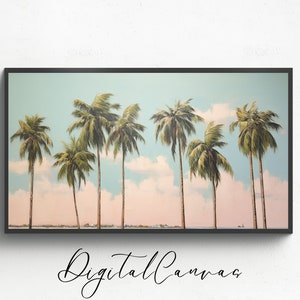 Samsung Frame TV Art | Miami Palm Tree | Ocean Summer Art | Beach Frame TV | Digital Art Décor