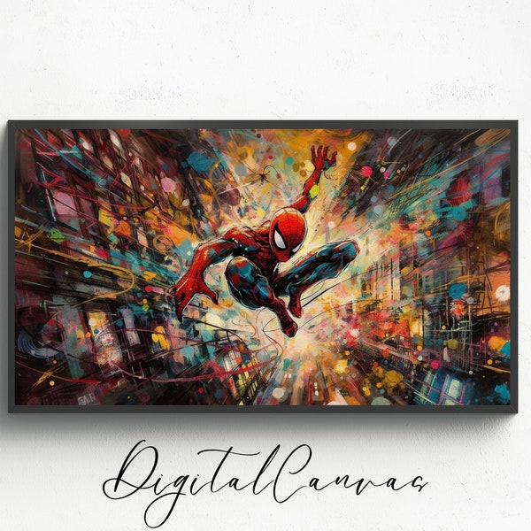 Spiderman TV Frame Art | Abstract Samsung Art | Samsung Frame tv | Wall Art | Decor Frame Art | Digital Art Download | Custom Frame Art |