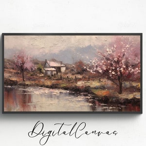 Samsung TV Frame Art | Vintage Summer Oil Painting | Cheery Blossoms | Art For Frame TV | Digital Art Décor