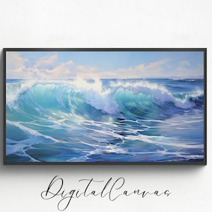 Samsung Frame TV Art | Ocean Waves | Summer Oil Painting | Vintage Art For Frame TV | Digital Art Décor