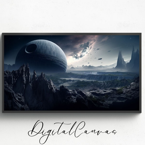 TV Frame Art | Star Wars | Death Star | Samsung Art | Samsung Frame tv | Frame Art Wall | Decor Frame Art | Digital Art | Custom Frame Art |