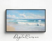 Samsung Frame TV Art | Beach Oil Painting | Summer TV Art | Digital Art Décor