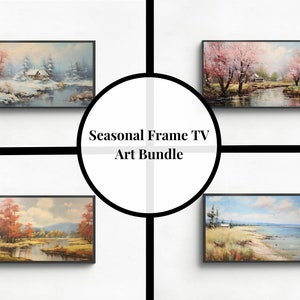 Samsung Frame TV Art | Ocean Summer Art | Winter Frame TV Art | Fall Samsung Frame Art | Art Set | Digital Art Décor