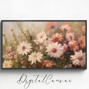 Samsung TV Frame Art | Summer Oil Painting | Floral TV Wallpaper | Vintage Frame TV Art | Digital Art Décor