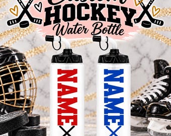 Personalized Hockey Water Bottle / Hockey Water Bottle / Sports water bottle / custom