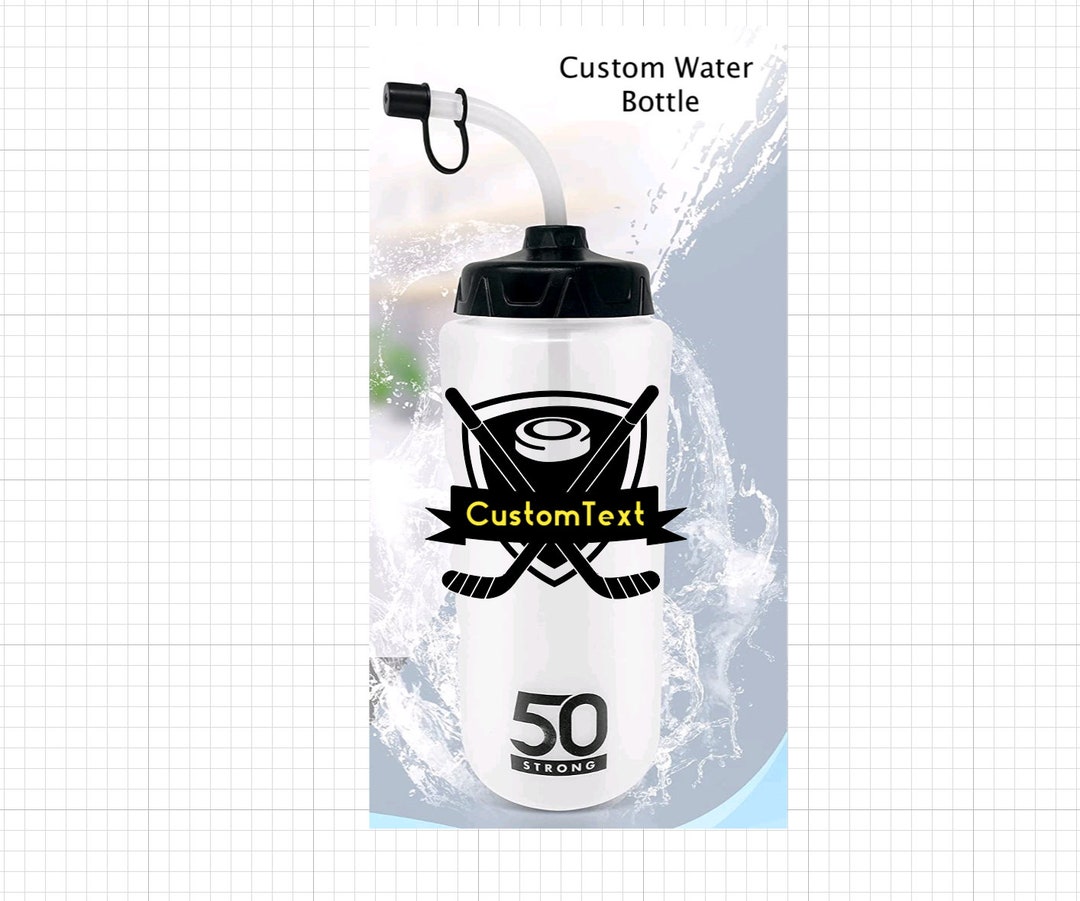 Personalized Hockey Water Bottle / Hockey Water Bottle / Sports Water
