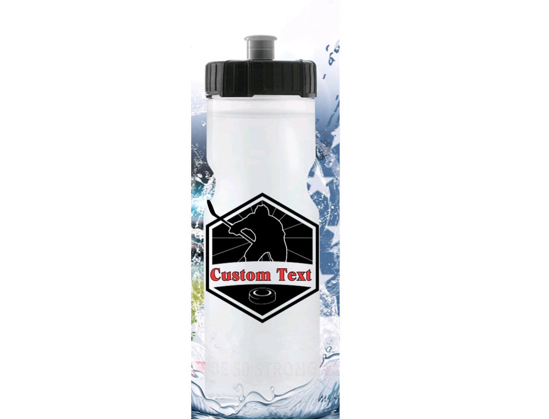 Personalized Hockey Water Bottle / Hockey Squeeze Bottle / Sports Water