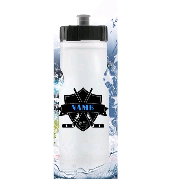 Hockey Long Straw Water Bottle Etsy