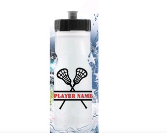 Personalized Lacrosse Water Bottle / Lacrosse Squeeze Bottle / Sports water bottle / custom