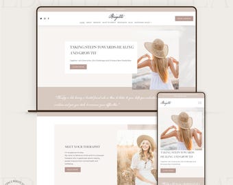 Therapeut Website Template | Squarespace Template für Therapeuten & Coaches | Mentale Gesundheit Webseite | Quadratisch 7.1