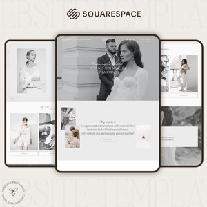Squarespace website template for wedding photographers, aesthetic squarespace website template