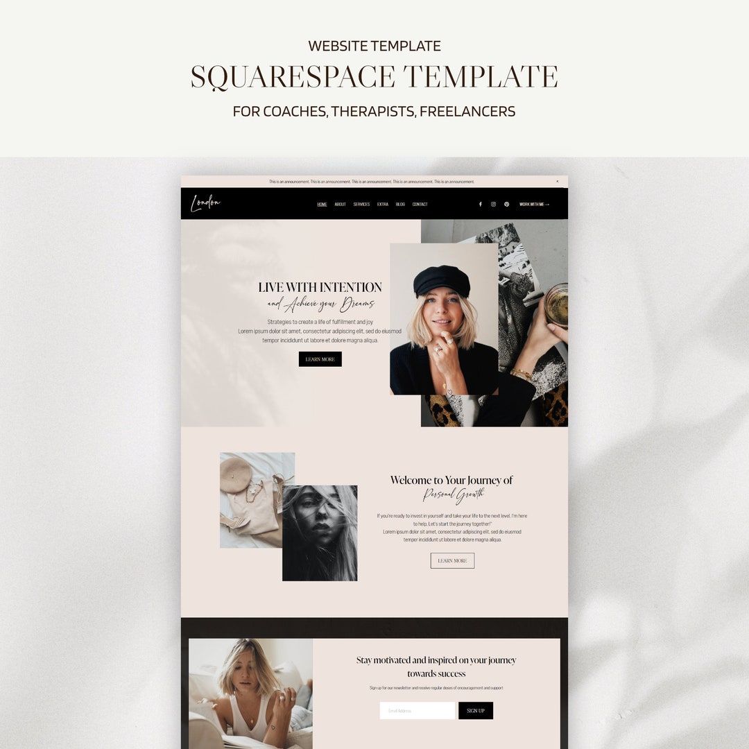Squarespace Template for Coach, Luxury Website Template for Squarespace ...