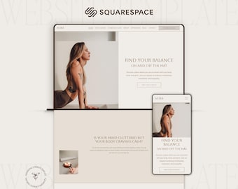 Squarespace Yoga Website Template | Squarespace Template for Yoga Teachers & Studios | Squarespace 7.1